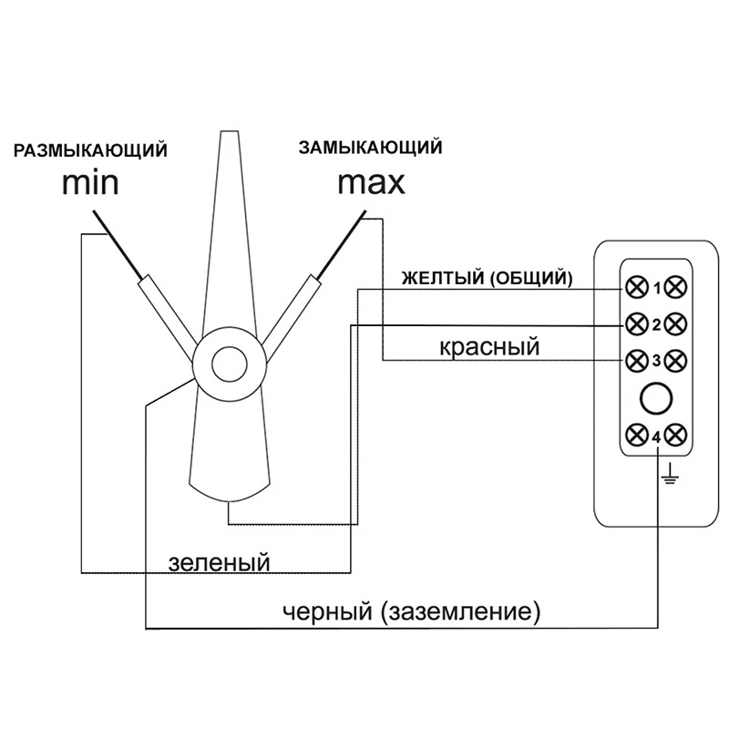 Схема підключення електроконтактної групи